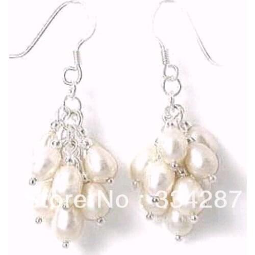 Beautiful white pearl grape earring