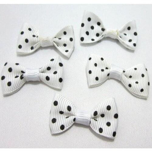 HOT 40pcs 15mm*25mm Grosgrain Ribbon Bow Appliques Craft DIY Wedding A068*2