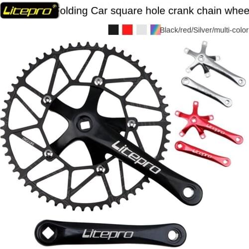 Litepro folding bike chainwheel LP square hole crank + positive and negative chainring set 46T 56 58T