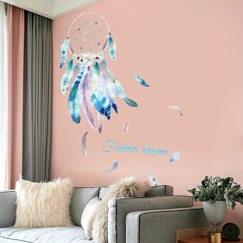 Dreamcatcher Wall Stickers for Bedroom Girls room Living room Removable Wall Decals Vinyl Sticker DIY Murals Poster Home decor