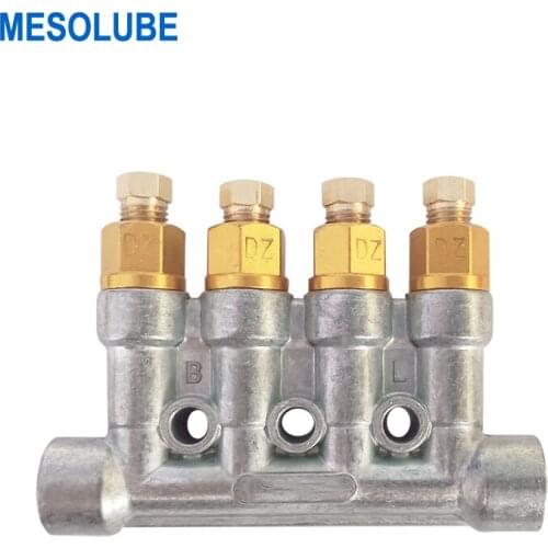 Mesolube 4-outlet Grease Pressurized Distributor Lubricant Metering Device Valve for Pressure-relief Single-line System