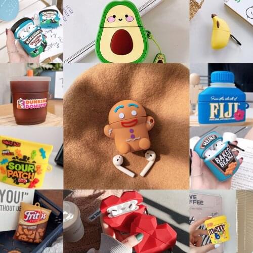 3D Cartoon Gingerbread Man cute silicone Case For Apple Airpods 2 1 cover For Air pods 1 2 Case Wireless charging soft Cover Box