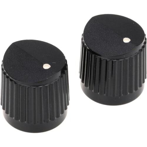 Musiclily Pro Universal Fitting Inch/Metric Size Plastic Bevel Top Knobs for Guitar or Bass Steinberger Style, Black (Set of 2)