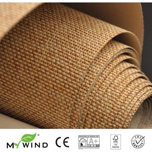 2019 MY WIND Grasscloth Wallpapers Luxury Natural Material papier peint Innocuity 3D Paper Weave Design Wallpaper In Roll Decor