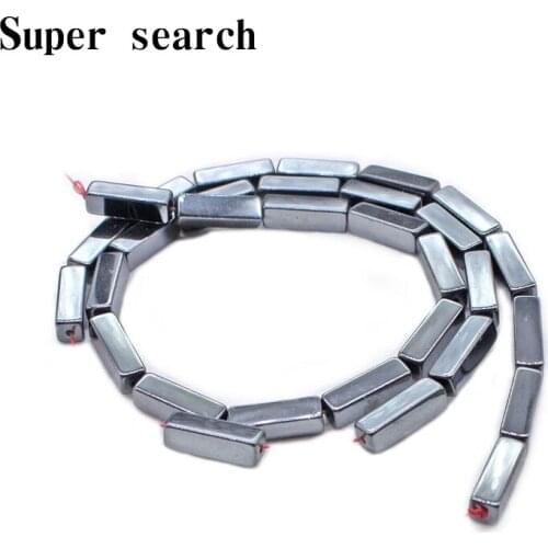 Natural stone black hematite beads rectangular Square cube shape spacer loose beads for jewelry making DIY bracelet earrings