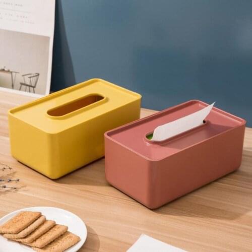 Nordic Style Plastic Tissue Box Paper Towel Tissue Case Holder Home Table Decor Organizer Household Supplies