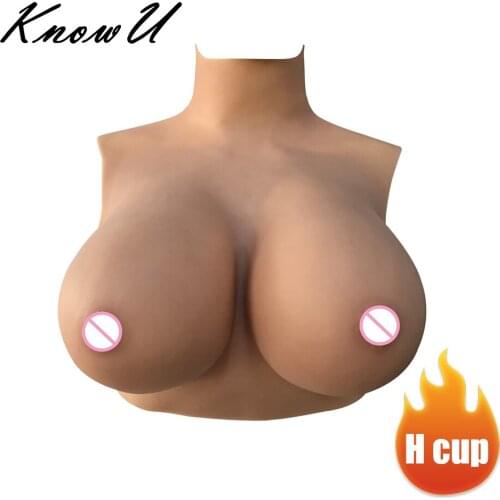 KnowU Shemale Fake Boobs Breast Plate Crossdresser H Cup Big Tits Transgender