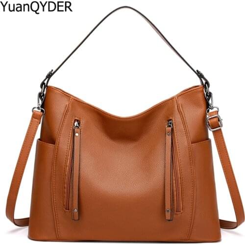New Casual Handbag Womens Large Shoulder Bag Double Zipper Crossbody Bags for Women Designer High Quality Leather Messenger Bag