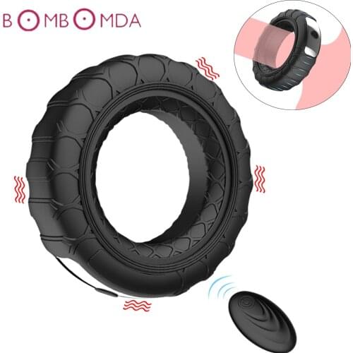 New 10 Modes Penis Ring Vibrator For Men Cock Ring Chastity Belt Wireless Remote Control Dildo Vibrator Sex Toys for Men Penis