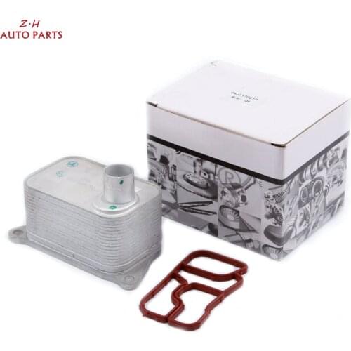 New Aluminium Engine Oil Cooler 06J 117 021 D & Engine Oil Cooler Gasket For VW Jetta Passat Skoda Audi A3 A4 A5 Q5 1.8 2.0 TFSI