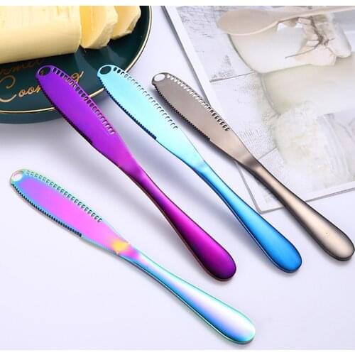 Bread Slicing Knife Cheese Grater Butter Slicer With Hole Scraper Stainless Steel Cream Bread Jam Scraper Kitchen Gadget