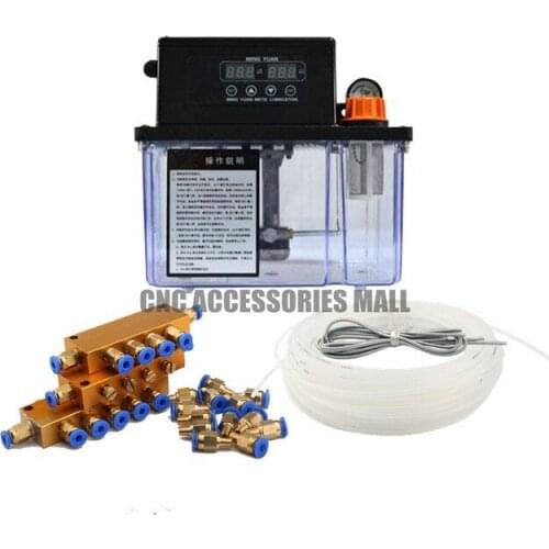 Full set 4L AC Electric Auto Lubrication Pump CNC Digital electronic Timer Oil Pump AC220V