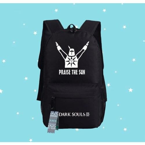 New Game Dark Souls Backpack Praise the sun oxford Schoolbags Canvas Fashion Unisex Travel Laptop Bag