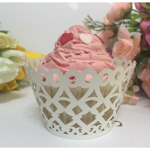 Merry Christmas Wedding Party Birthday Decoration Cake Baby Shower Lace Laser Cut Cupcake Wrapper Liner Baking Cup Favors
