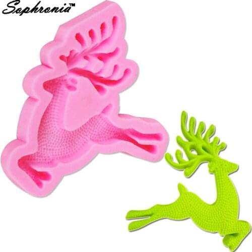 Sophronia Sophronia Deer Elk Fondant Silicone Cake Mold Sugar Cake Mold Silicone Fondant Chocolate Decoration baking tools F1034