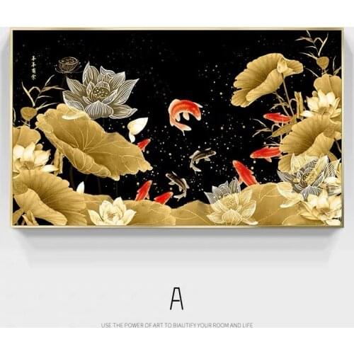 Modern Oil Painting Print on Canvas Animal Fish Flower Canvas Art Print Printing Canvas Painting Wall Art Picture for Home Decor