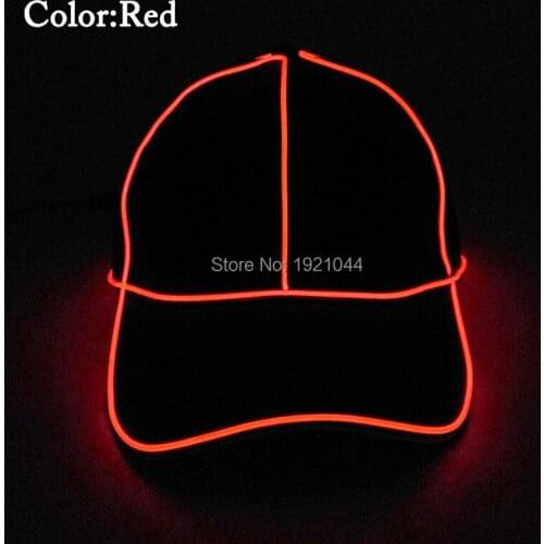Glowseen LED Glow Baseball Hat Light Up Hat+DC-3V Steady on Inverter Neon glow light Props Glow Party Supplies