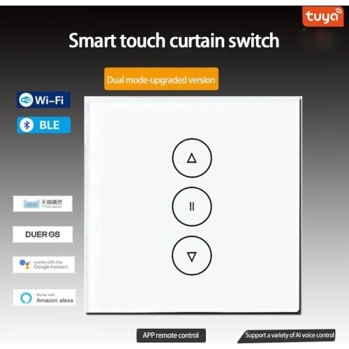 10A Tuya Smart WiFi EU Touch Curtain Blind Switch Panel For Roller Shutter Electric Motor App Remote Control Google Home Alexa