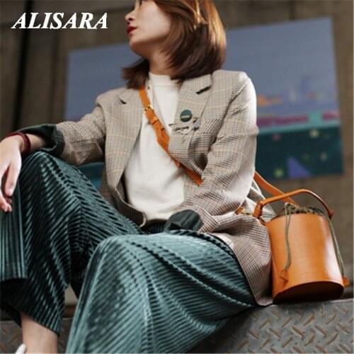 Handbag crossbody women personalized girl Bucket bag japan Small vintage tote Vertical Korea bag shoulder female Handmade bag