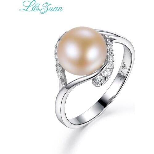 I&Zuan Pearl Jewelry S925 Sterling Silver Flower Rings For Women Freshwater Pearl Fine Jewelry Party Accessories