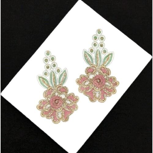 2pcs/set sewing flower embroidery Patches for clothes Retro vintage iron on patches animal appliques for clothing