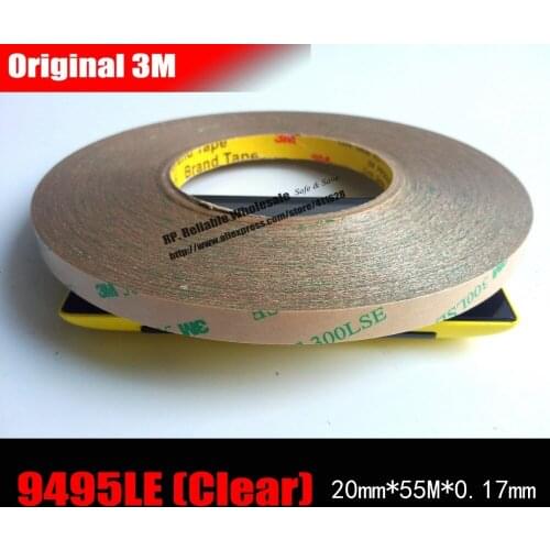 20mm*55M*0.17mm) 3M 300LSE 9495LE Super Strong Double Sided Adhesive Transfer Tape for iphone Tablet Phone Mini pad Touch LCD