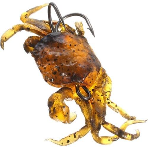 3D Lifelike Artificial Soft Fishing Lures Crab Bait With Sharp Hooks Fishing Tackle Accessory Tool &T8