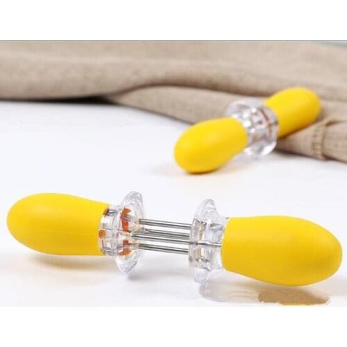 5pcs/lot Stainless Steel Corn Holders Skewers Prongs Jumbo Corn on the Cob Holders Hot Dog Meat Fruit Forks Kitchen BBQ OK 0579