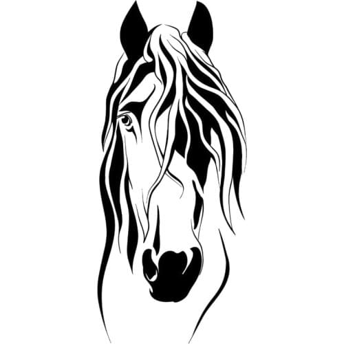 6.8cm*15.5cm Horse Mane Fashion Car-styling Vinyl Decal Black/Sliver Personality Car Sticker S6-2827