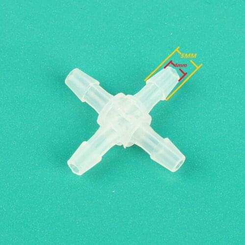 6pcs NuoNuoWell Brand Transparent 4mm Equal Cross Connectors New Environmental Material Home Aquarium Hose Cross Connectors
