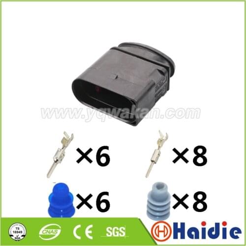 Free shipping 2sets auto 14pin 1.5mm 2.8mm VW waterproof wire harness plug cable wiring connector 3C0973837