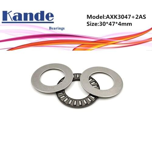 AXK3047 + 2AS 1PC Thrust Needle Roller Bearing With Two AS3047 Washers 30*47*4 mm Plane Thrust Needle Roller Bearing
