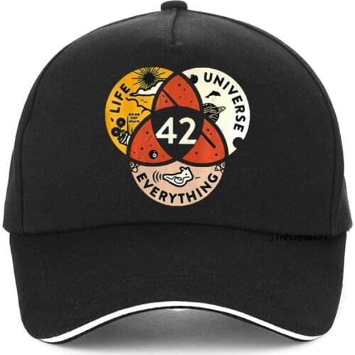 Unisex 100% Cotton 42 The Answer To Life The Universe And Everything Douglas Adams Men Baseball cap Summer Women sunhat