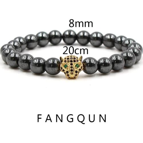 Weight Loss Round Black Nature stone Magnetic Therapy Health Bracelet Trendy Hematite Metal Stretch Bracelet For Men Women