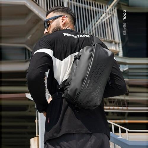 Brand Design Men Fashion Chest Pack Mens 9.7" Tablet Messenger Bag Sport Running Sling Bag Boys Casual Large Capacity