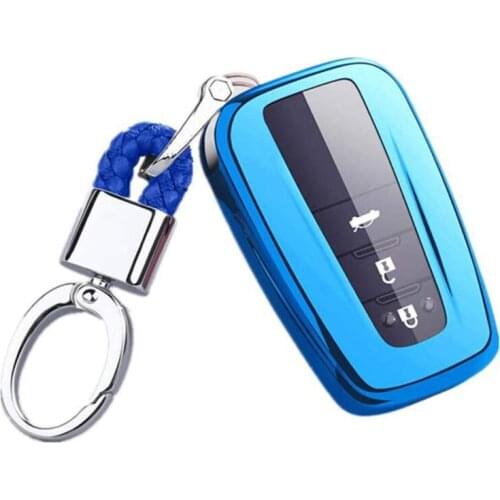 For Toyota Key Fob Cover with Keychain TPU Smart Key Case for 2018-2021 Toyota Camry RAV4 Avalon Corolla