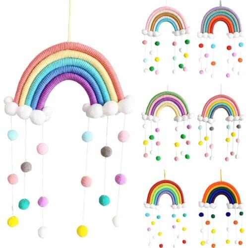 Children Room Decoration Multi Purpose Nordic Style Photo Props Home Ornament With Felt Ball Wool/Cotton Rope DIY Handmade Woven