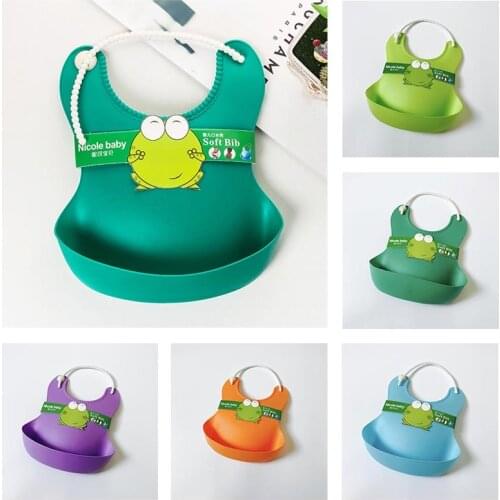 Baby Bibs Waterproof Silicone Feeding Bibs Baby Saliva Towel Newborn Infant Soild Color Aprons Smock for Kids Boys Girls Bibs