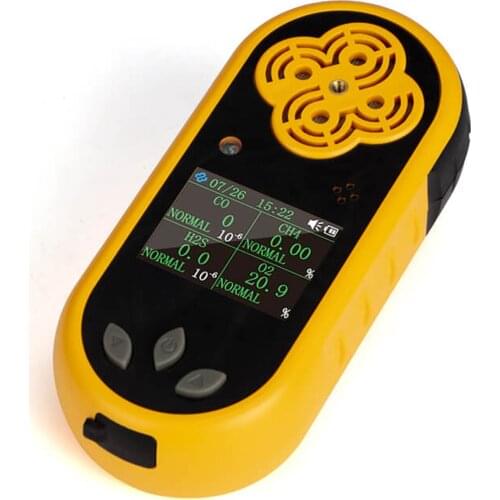 K-400 Portable Multi gas Detector 4 In 1 CO, H2S,O2,CH4 features two instant alarms Gas Monitor With large LCD