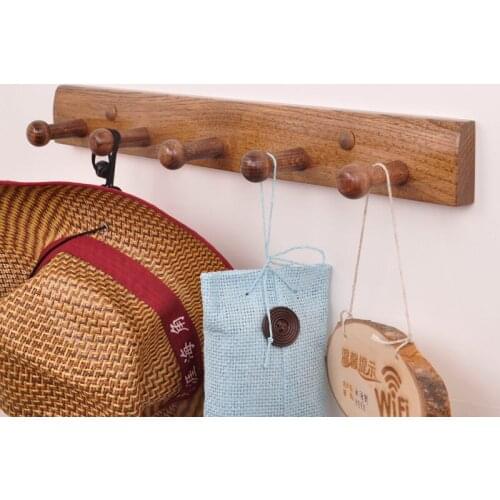 Creative Wood Wooden Garment Hooks Door Hooks Wall Hangers Wall Mount Coat Hat Hooks Entrance Bathroom