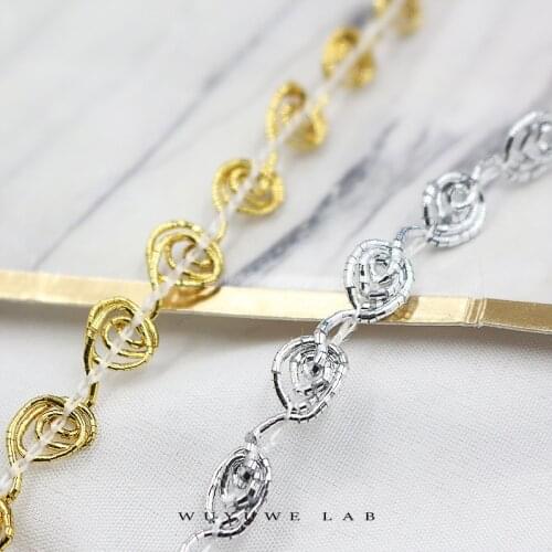 10Meters Gold Silver Thread Circle Lace Ribbon for Party Dress Cosplay Clothes Stage Performance Apparel Diy Quality Accessories