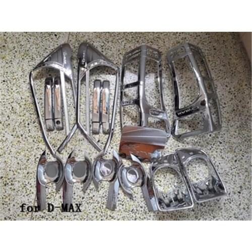 ABS Door handle Oil tank cover Front+Rear headlight Lamp Cover trim For ISUZU D-MAX DMAX 2012-2015 Car styling