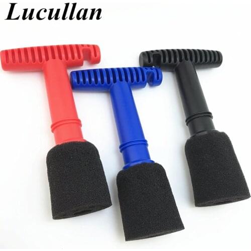 Lucullan Design Foam Fitting Recessed Lug Nut Wheel Cleaning Brush With Handle and Removable Insert Sponge