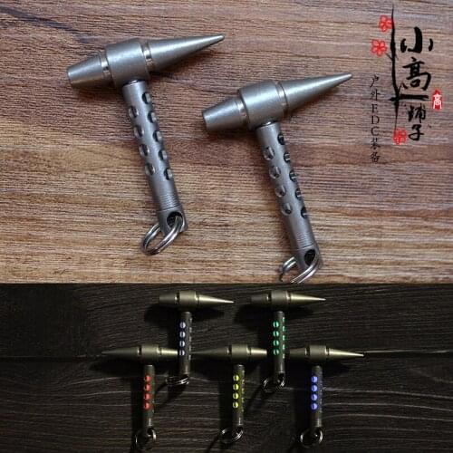 Titanium Alloy EDC Mini Hammer Handheld Portable Self-defense Key Chain Pendant Can Be Fitted With Tritium Tube