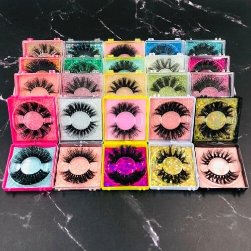 6D Mink Eyelash 10/20/30/40 Pairs False Eyelashes Wholesale 3D Mink Lashes Boxes Packing Magnetic Eyelashes 25mm Lashes In Bulk
