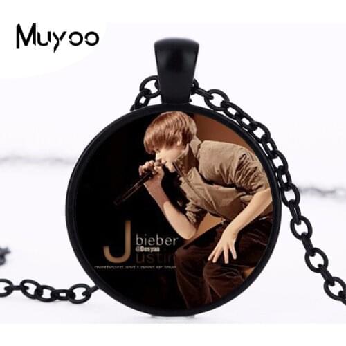 2017 new hot Star Bright Justin Bieber Necklaces Pendants Fans Favorite Brand Star Colares Femininos Collares 2015 HZ1