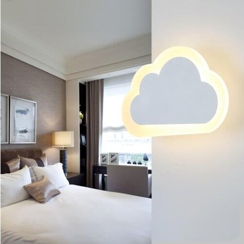 Simple Modern Bedroom Bedside LED Wall Light Creative Aisle Lamp Children Room Cloud Acrylic Lamp Free Shipping