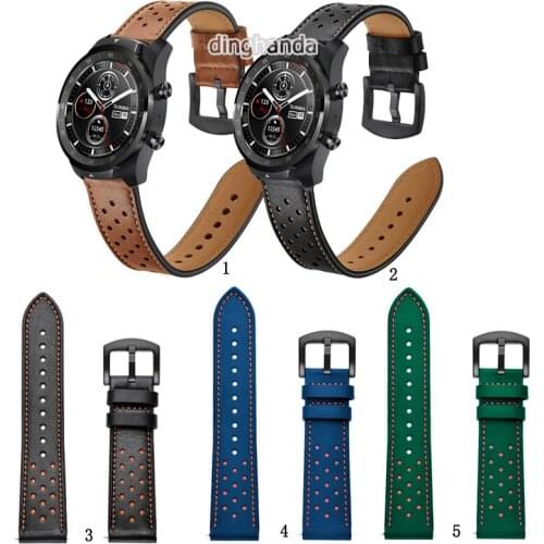 20mm 22mm PU Leather Watch Band Strap for Haylou LS02 Smart Watch Wrist band for Ticwatch 2 e Pro E2 S2 pro 4G 2020 strap