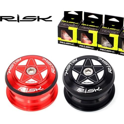 Risk Aluminum Alloy Bike Headset Double Bearing Waterproof Built in Bike Headset for 28.6mm Straight Tube Fork Cycling Parts