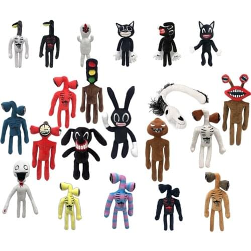 40cm Siren Head Plush Toy White Black Sirenhead Stuffed Doll Horror Character Figures Peluches Toys for Children Birthday Gift